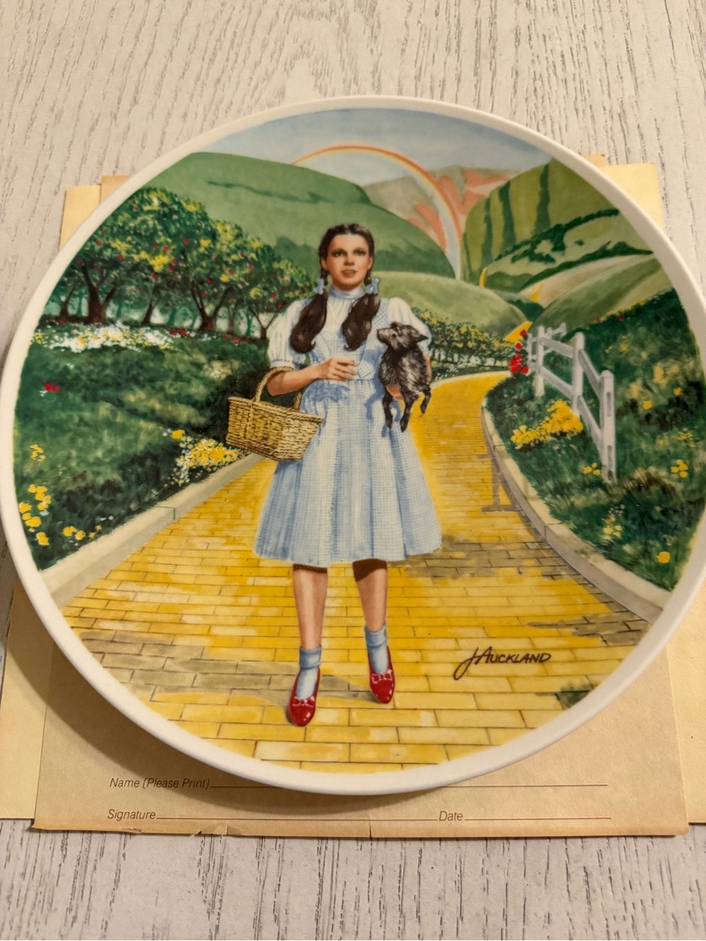 Dorothy Themed Decorative Plate with Yellow Brick Road